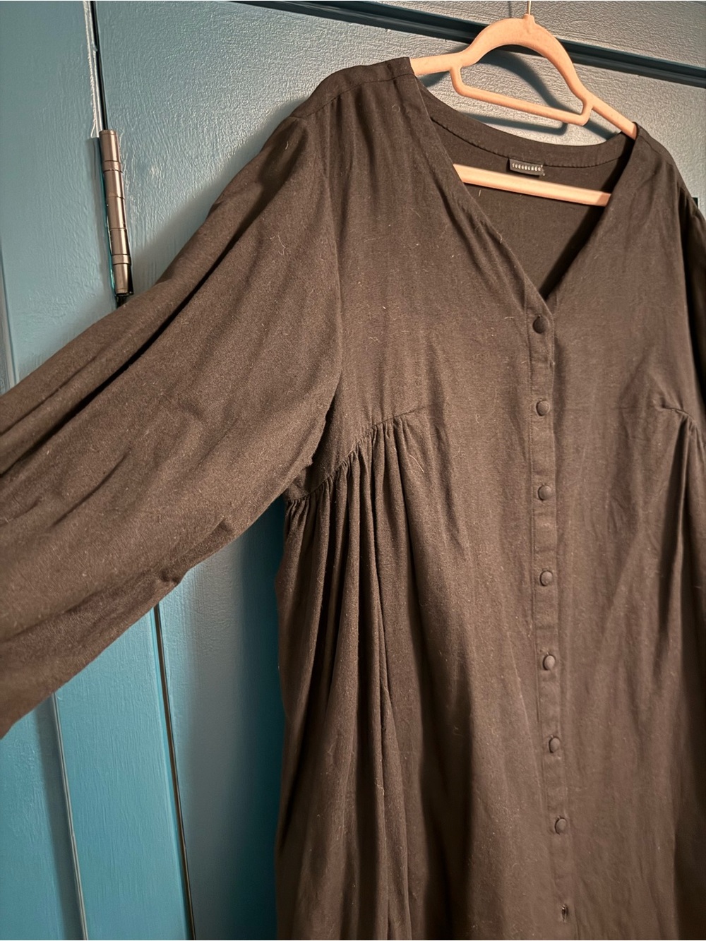 Turn Black Linen Button-Front Dress